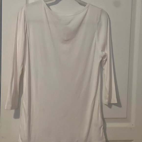 Eddie Bauer White Fitted Tunic Long Sleeve Tee - Picture 2 of 4